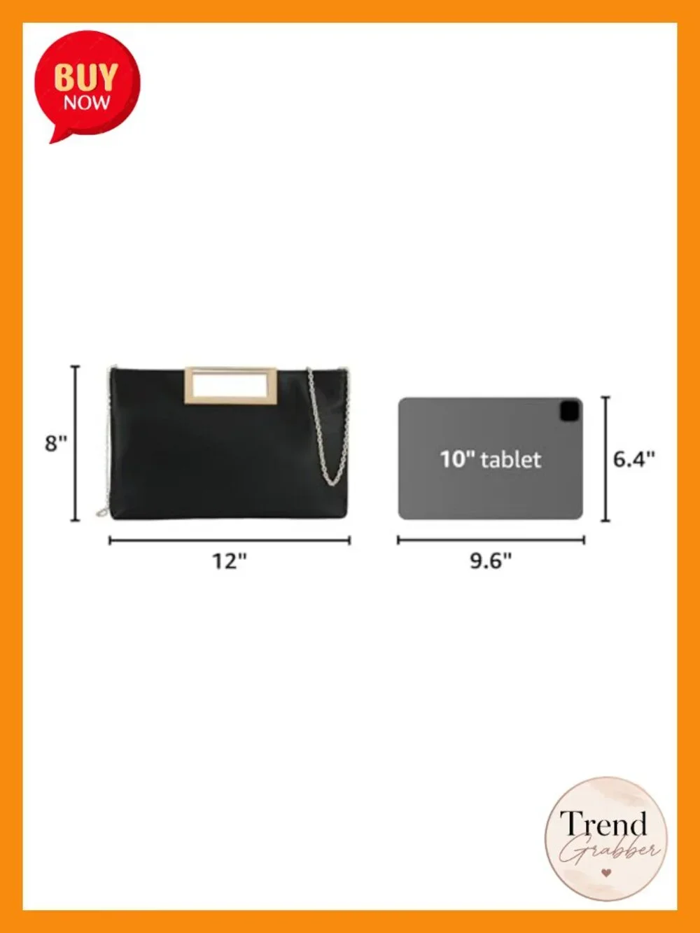 Women's Convertible Clutch Purse with Chain Strap - Vegan Leather Evening Bag